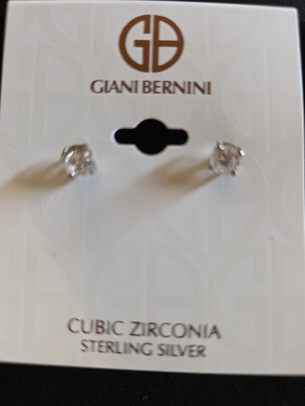 #363 Giani Bernini Sterling Silver Cubic Zirconia Stud Earrings - Clear
